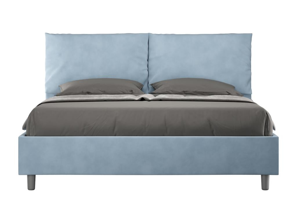Bohometop 00190VYHA Upholstered Double Storage Bed 160x210 Light Blue Microfiber