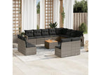13-piece garden furniture set with cushions, grey wicker resin 93024WXBQ