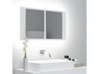 Bathroom cabinet with LED mirror, white, 80x12x45