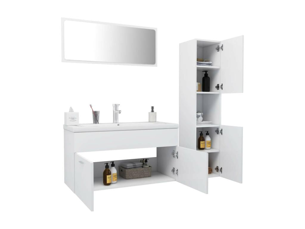 White Bathroom Furniture Set 14 17227DEEK