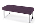 Upholstered bench in purple faux leather with stainless steel legs, Dez 120cm