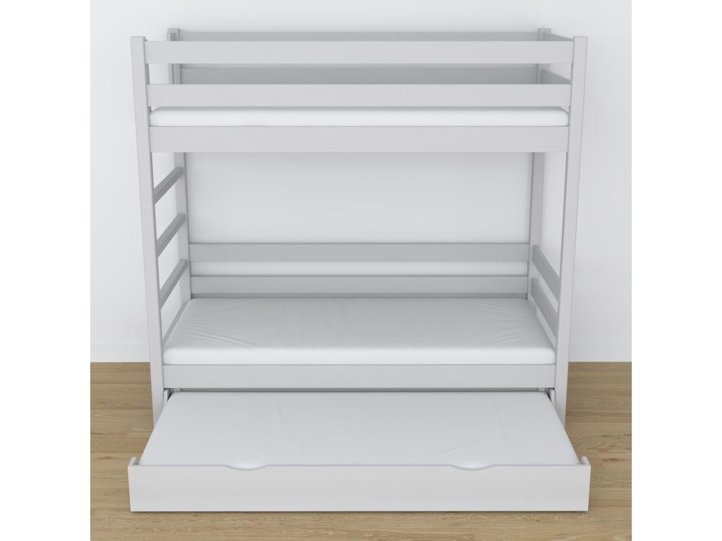Wooden bunk bed - with drawer for mattress N03 Grey 120x190 75342EOVD