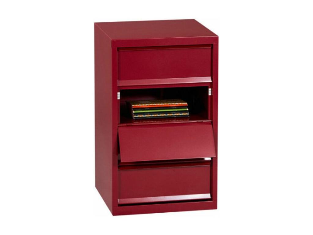 Bohometop 32952YRBU 4-Compartment Metal Storage Unit in Pearly Red