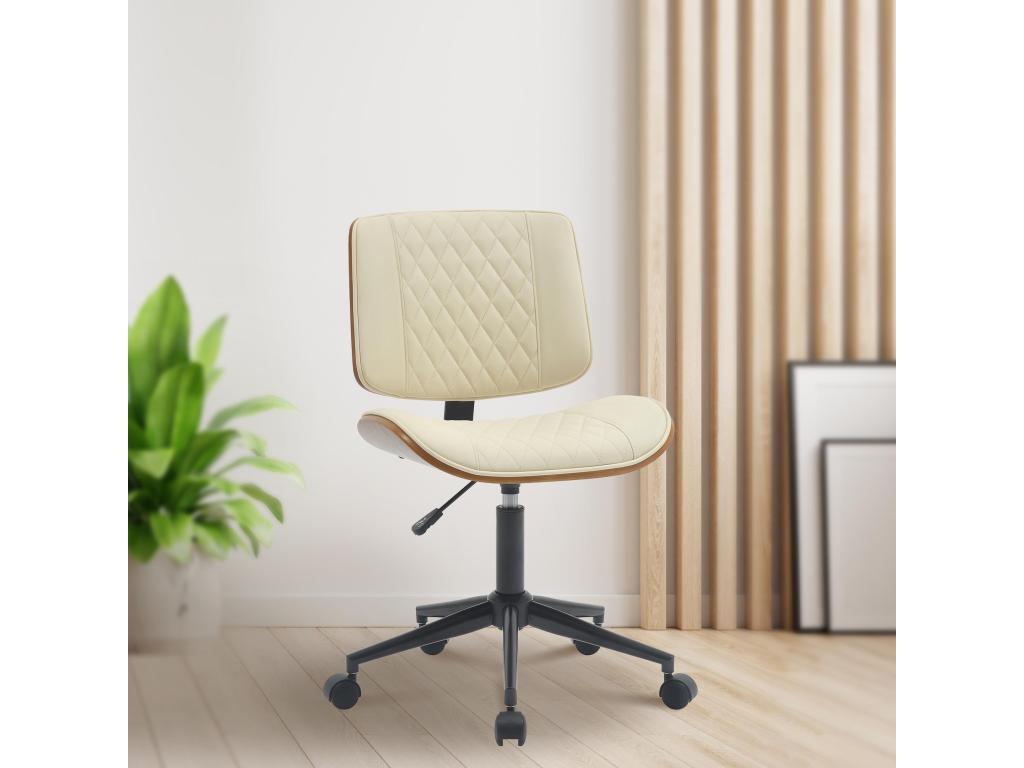 Office chair - Wood - Walnut / Cream - Bohometop 71810ZWEE