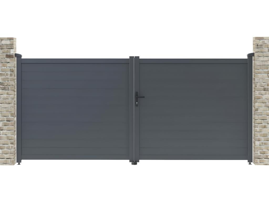 Homelumiere aluminum gate - 349.5x155.9 cm - Grey