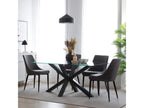 Metal and glass dining table, anthracite grey, 180x75