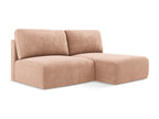 Right-hand corner sofa bed without armrests in Chenille - peach - Homelumiere