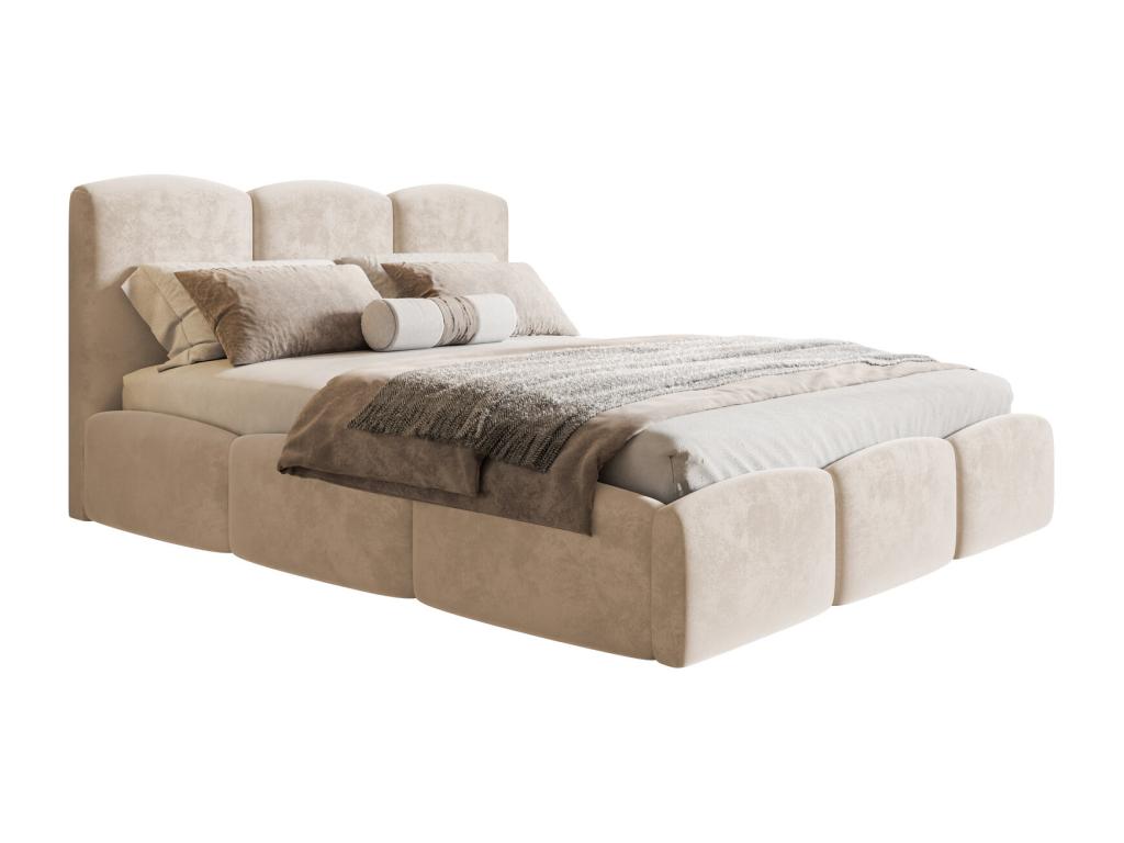Homelumiere 180x200 Bed - Homelumiere - 180x200 storage bed, double bed with storage, velvet fabric - Beige Amor Velvet 4304