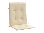 Set of 4 beige low-back garden chair cushions