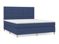 Upholstered bed base with mattress, blue, 180x200 cm, fabric