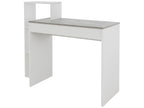 Homelumiere White PC Desk with Shelves and Grey Top