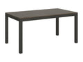 Homelumiere 180cm Rectangular Dining Table in Dark Wood and Anthracite Metal