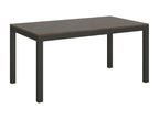 Homelumiere 180cm Rectangular Dining Table in Dark Wood and Anthracite Metal