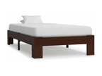 Dark brown bed frame, solid pine wood, 90x200 cm
