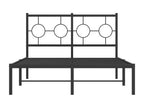Metal bed frame with black headboard, 120x190 cm