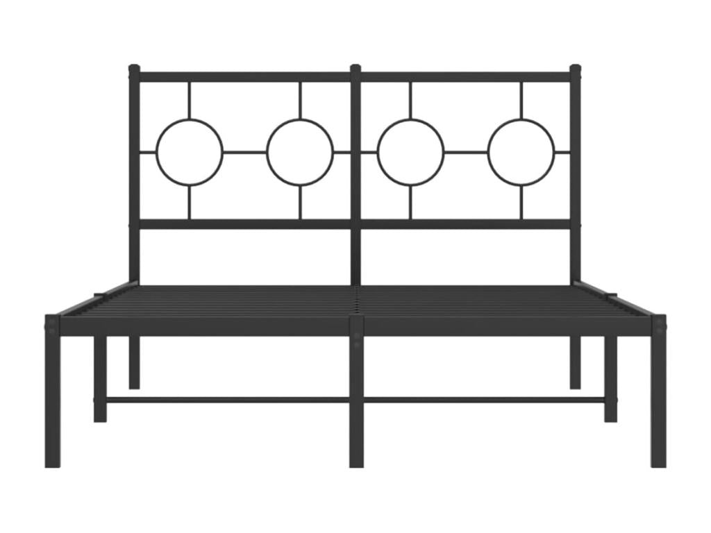 Metal bed frame with black headboard, 120x190 cm
