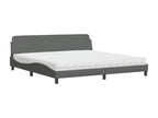 Bed with dark grey mattress 200x200 cm fabric 82583FOOP