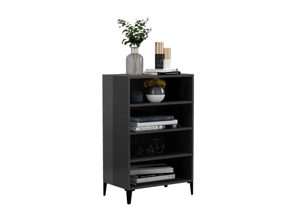 Glossy Grey Buffet 57x35x90 cm Chipboard