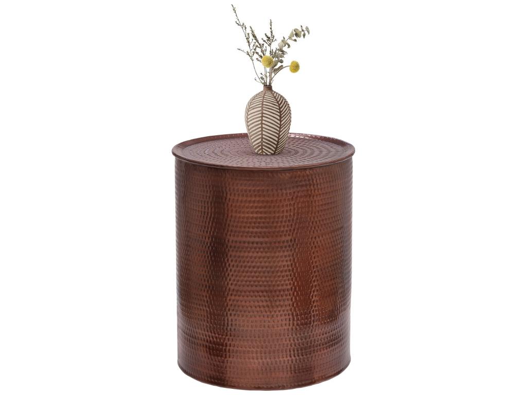 Porvoo round copper coffee table, vintage design, 40x40x50 cm, Bohometop 45200KWDU