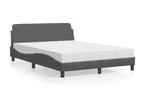 Bed with grey mattress 120x200 cm faux leather