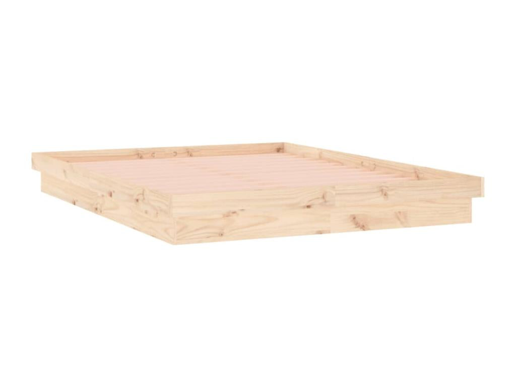 LED bed frame 140x200 cm solid wood 93008GWMF