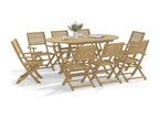 Bohometop 9-Piece Solid Wood Garden Dining Set 70751FUEL