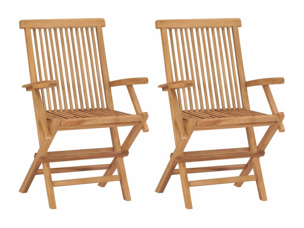 Garden chairs with anthracite cushions, 2 pieces, teak wood, 84609QAIR