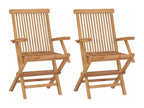 Garden chairs with anthracite cushions, 2 pieces, teak wood, 84609QAIR