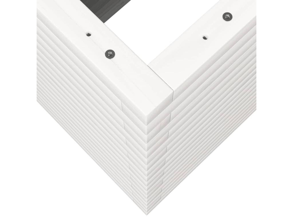 White planter 110x40x68.5 cm solid pine wood