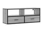 Bohometop TV stand, grey, 100x31x39.5 cm, engineered wood and metal, 99856EYTN