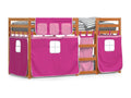 Bunk bed without mattress, pink, 75x190 cm, solid pine wood, 18069HELD