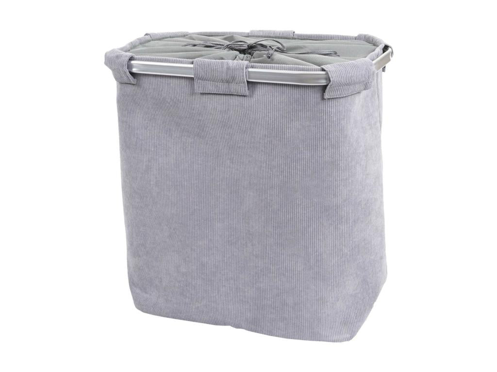 Bohometop-C34 Laundry Hamper, 2 Compartments, 56x49x30cm, 82L - Grey 80726KSCH