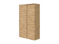 Homelumiere Wardrobe, Bedroom Wardrobe with 2 Sliding Doors, Wardrobe with 4 Shelves and Clothes Rail, 120x50x200 cm, Nodi Oak