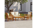 Delimoa 4-Piece Garden Furniture Set with Cushions, Solid Wood, 57739XLSO