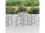 12 arched gabion baskets, 200x30x100/120 cm, galvanized iron, 02982CGGL