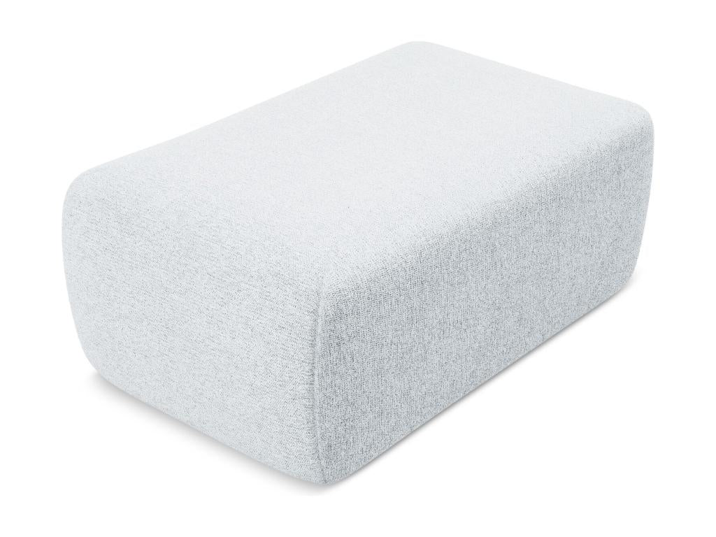 Chenille fabric pouf - light blue - Homelumiere