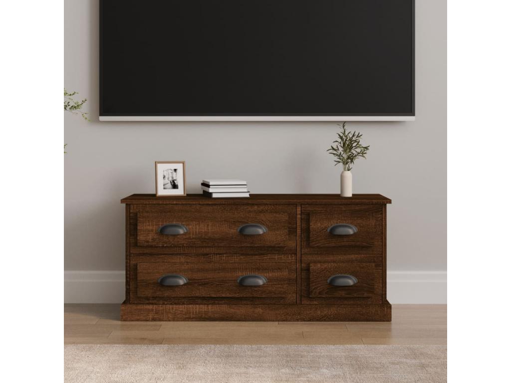 Brown oak TV stand 100x35.5x45 cm engineered wood 46029JAKR