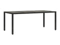 Homelumiere Premium - Garden table with glass top, black, 190x90x75cm, woven resin