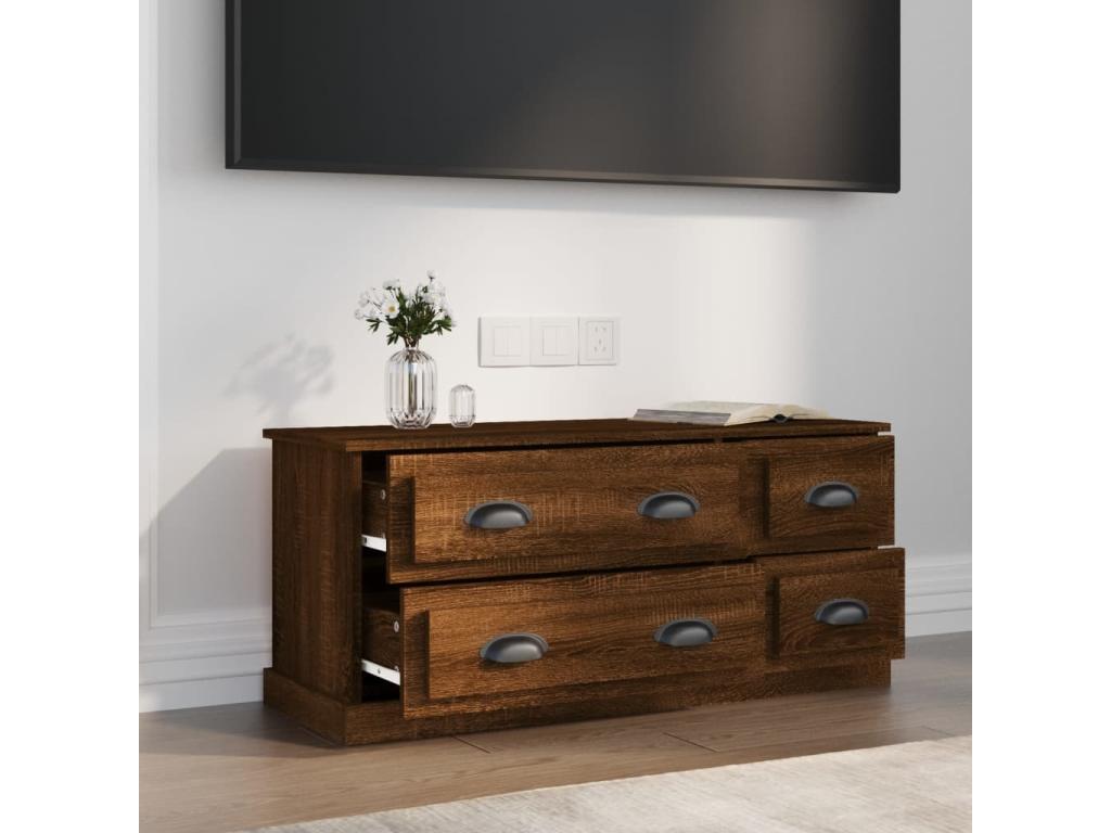 Brown oak TV stand 100x35.5x45 cm engineered wood 46029JAKR