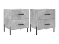 2-piece bedside tables, concrete grey, 40x35x47.5 cm, engineered wood, 89598CSBQ