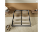 Bed base 160x200 cm, Grey fabric upholstery, Wooden legs, 68685KTRR