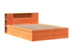 Bed frame without mattress, brown wax finish, 160x200cm, solid pine wood, 34261ZDEA