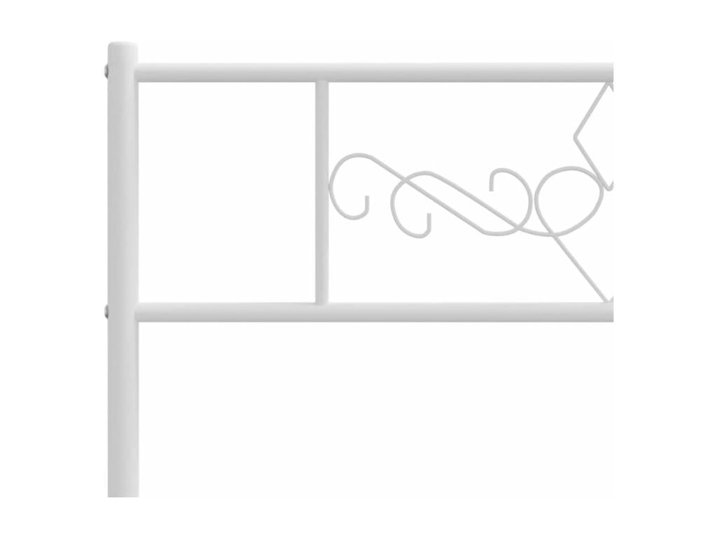 Metal bed frame with white headboard 193x203