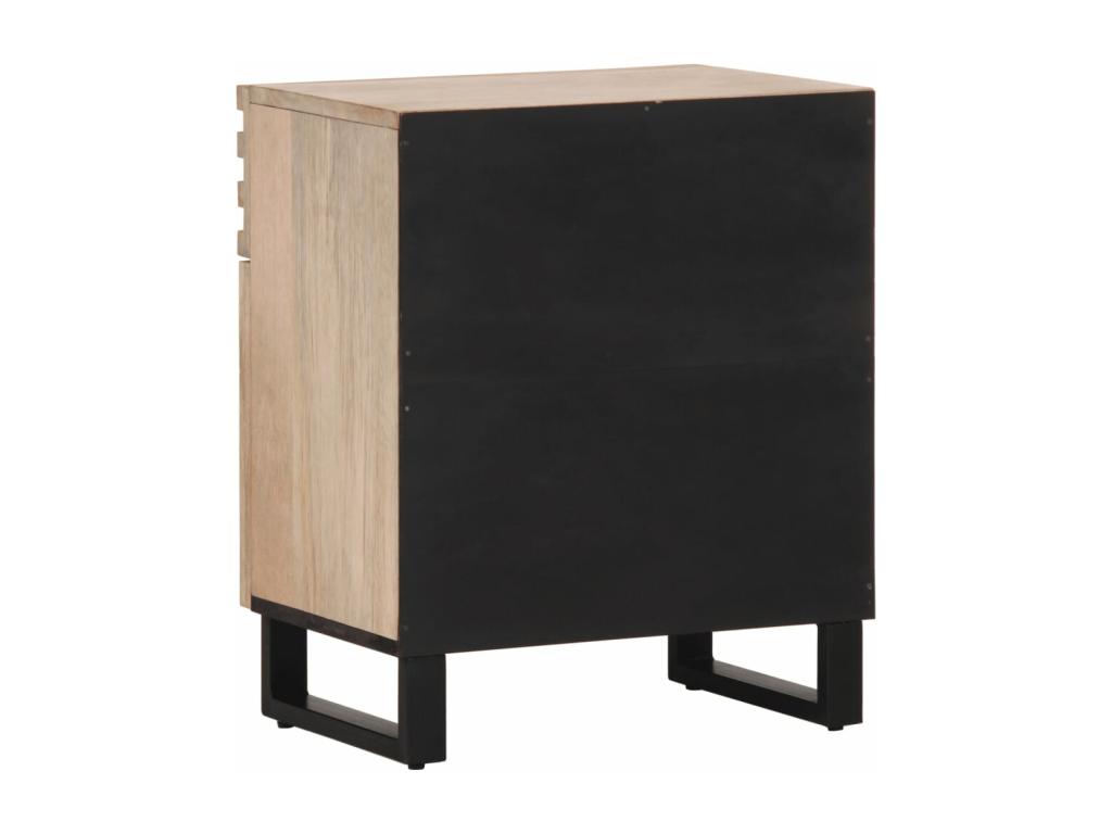 White bedside table 50x34x60 cm solid mango wood
