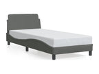 Bed frame without mattress, dark grey, 90x190 cm, fabric, 49466IZGO