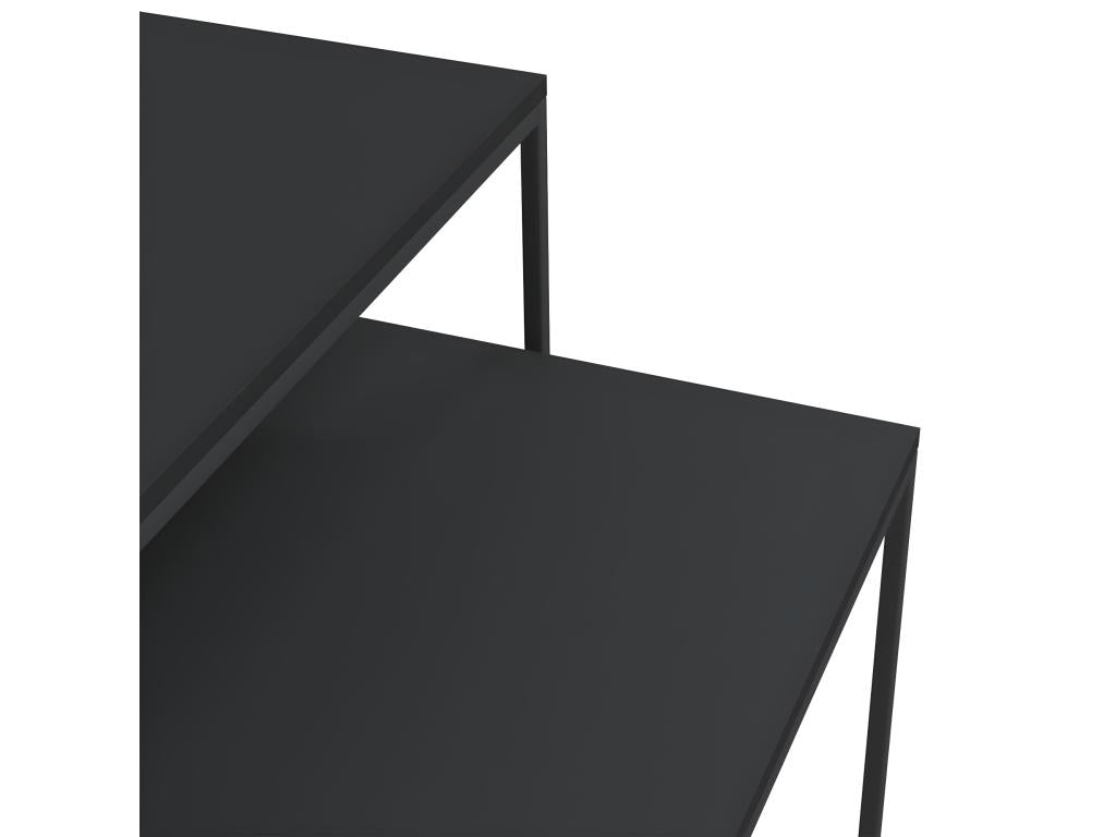 2-piece coffee table set in engineered wood and metal 44102WHNS