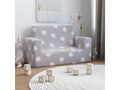 Children's 2-Seater Sofa, Light Grey with Stars, Soft Plush 02869SXMY