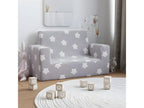 Children's 2-Seater Sofa, Light Grey with Stars, Soft Plush 02869SXMY