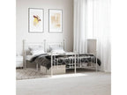 Metal bed frame without mattress and white footboard 160x200 cm 85672NYJB