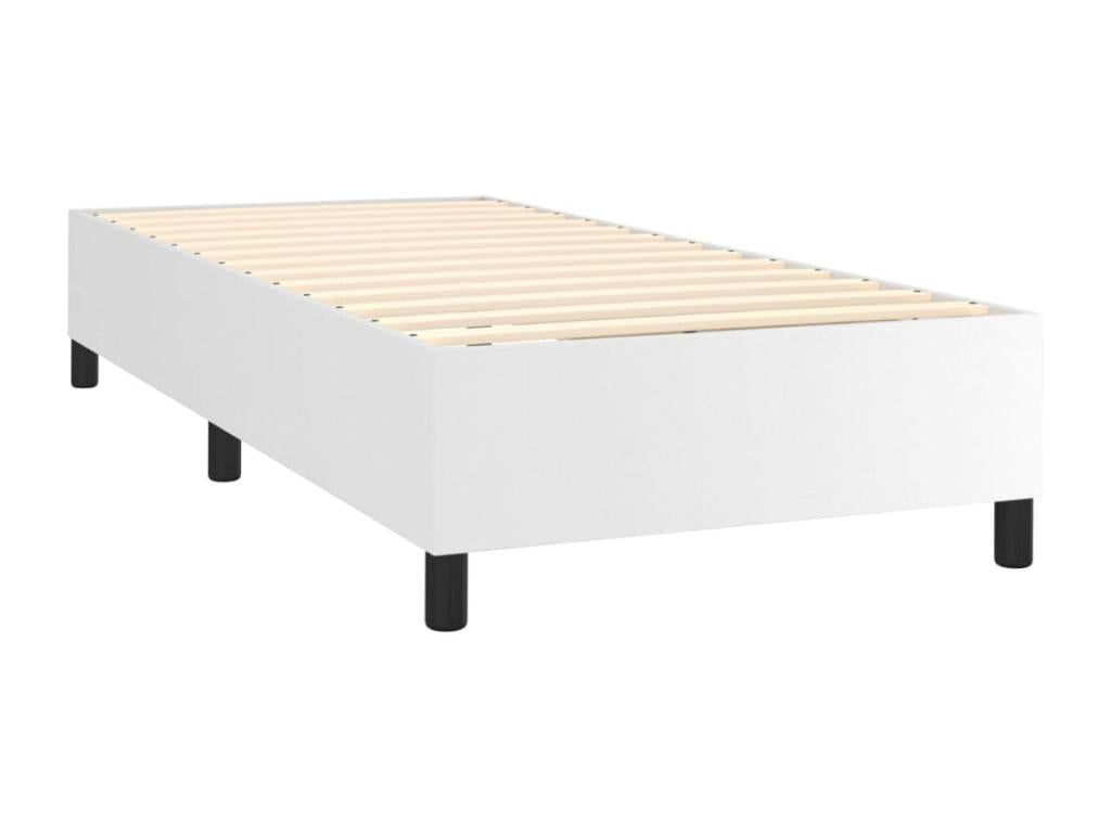 Bed base with mattress and LED lighting, white, 80x200